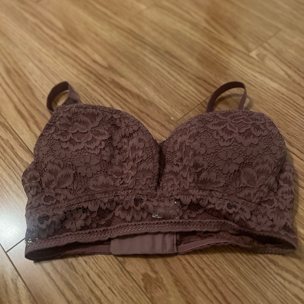 Knix Lace Bra dark pink / brown